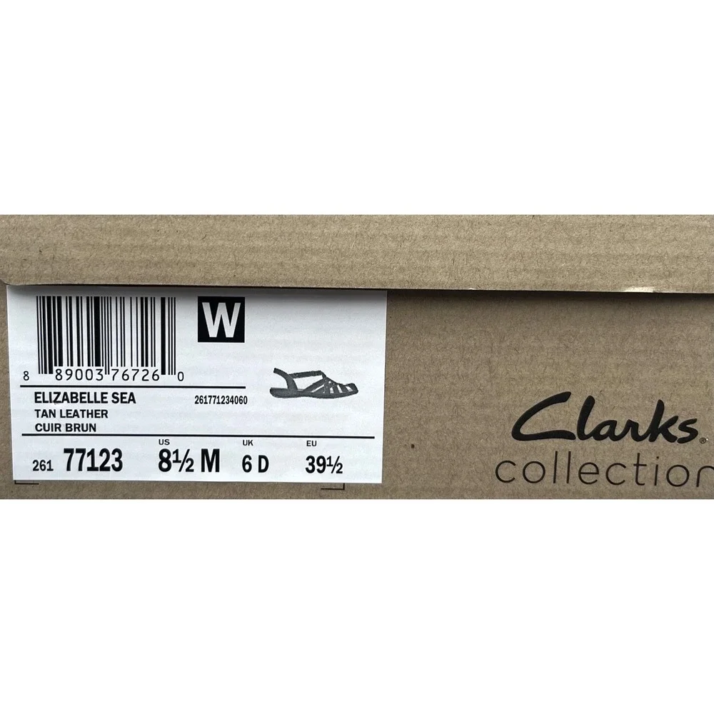 Clarks Elizabelle Sea Womens Leather Fisherman Sandals Size 8.5 Brown Adjustable